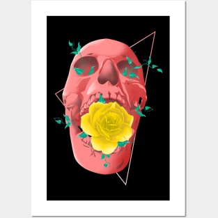 Skull and Rose Posters and Art